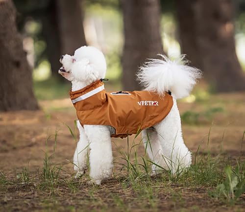 BT Bear Dog Raincoat,Adjustable Waterproof Lightweight Rain Jacket with Reflective Strip Dog Poncho Raincoat for Small Medum Dogs,Brown XXXL - Image 2