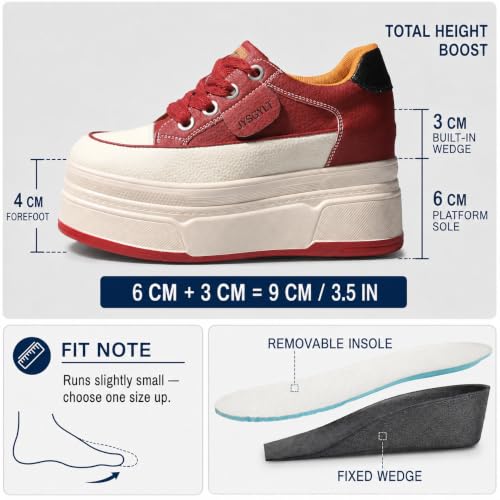 Image of Platform Sneakers for Women Chunky Casual Lace Up Comfort Shoes