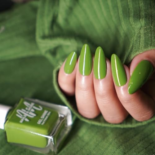 Image of Nails & More Olive Green Nail Polish, Argan Oil-Infused Gel Shine, Earthy Green Nails, Subtle Elegance | 10ml