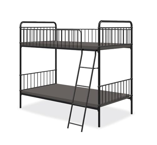 Image of APRODZ Marks Twin Bunk Bed (Foam Mattress-Metal - Black Powder Coated)