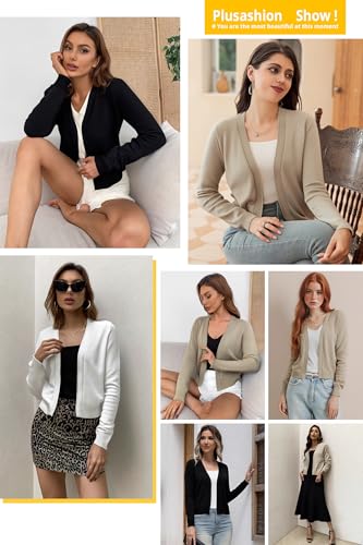 Women's Cropped Cardigan Sweaters Long Sleeve Open Front Bolero Knit Shrugs for Dresses2