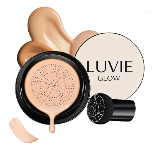 Luvie Glow Foundation Cushion, Mushroom Head Air Cushion CC Cream, Luvie Glow Foundation Full Coverage, Moisturizing Concealer Brighten Long-Lasting, Even Skin Tone for All Skin Types (Warm)