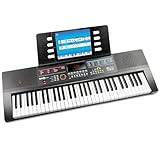 RockJam Klaviertastatur mit 61 Tasten mit Notenständer, inklusive Klaviernoten und Unterrichtsstunden