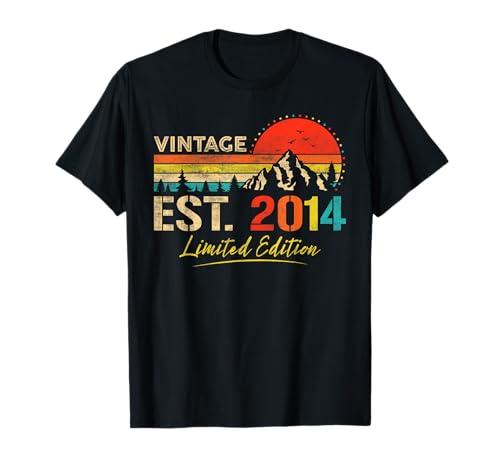 Vintage Est 2014 Limited Edition Classic 2014 Retro Birthday Maglietta