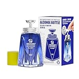 DIYPHONE 5 Oz /150ml Glass Push Down Pump Dispenser Bottle with Cap Push Down Glass Empty Pump Dispenser Pump Alcohol Dispenser Alcohol Bottle for Nail Polish Alcohol Makeup Remover Phone Cleaning