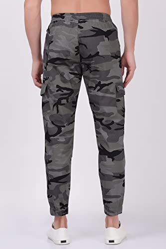 Image of Men's Camouflage Grey Army- Print Joggers (Elastic Waistband Jogger - Grey Color)