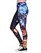 HDE Women's Funky Digital Print Design Graphic Stretch Footless Fashion Leggings (Binary Star, Small)