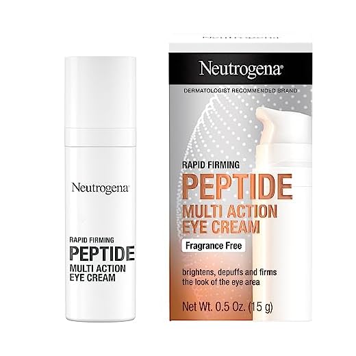 Neutrogena Rapid Firming Peptide Multi Action Depuffing & Brightening Eye Cream, Hydrating & Fragrance-Free Eye Firming Cream to visibly Reduce Fine Lines & Puffiness, 0.5 fl. oz