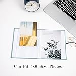 Spbapr Small Photo Album 4x6 Photos, 2 Pack Linen Cover Mini Photo Book, 26-Pockets Holds 52 Vertical Pictures, Artwork or Postcards Storage Turquoise - Image 3