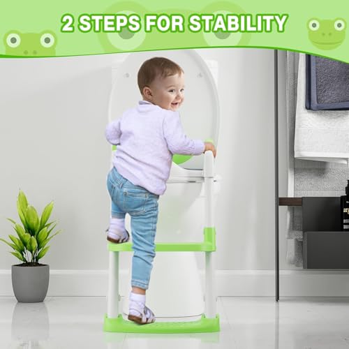 Garvee Potty Training Seat with Step Stool Ladder, Potty Training Toilet for Kids Boys Girls Toddlers, Potty Seat with Anti-Slip Pads Ladder