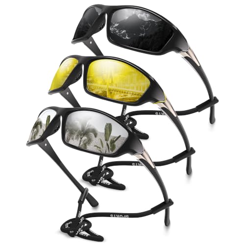 Foliful Polarized Sports Wrap Around Sunglasses Men Fishing Running Golf