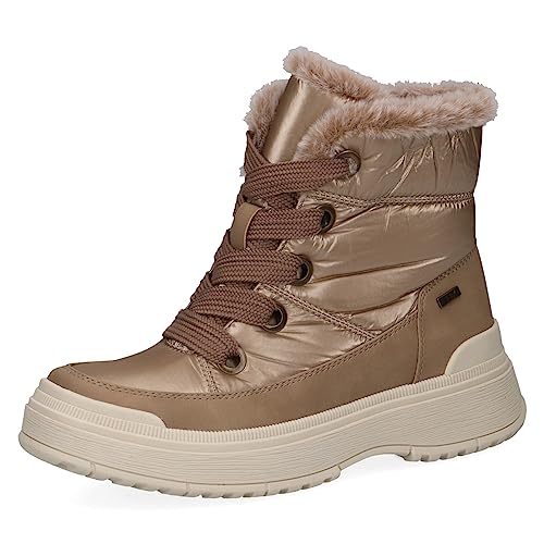 CAPRICE Damen Winterstiefeletten zum Schnüren Airmotion Gefüttert mit Reißverschluss Weite G, Braun (Mud Comb), 38 EU