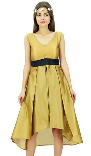 Preisvergleich Produktbild Bimba Frauen Ärmel High-Low Asymmetrisches Kleid mit V-Ausschnitt Abendkleid