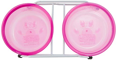 Comedouro Duplo Susp Tigelas Filh Rosa Pet Injet para Cães