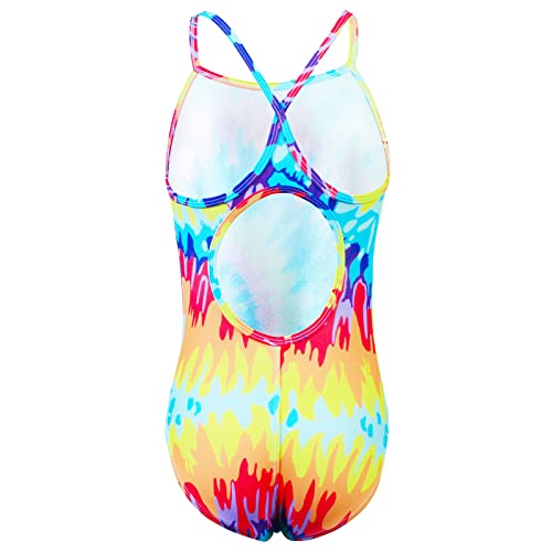 Girls Swimsuit One Piece Swimsuit With Color Vortex Printing Cute Swimsuits For Girls Suits 4-13 Years #TOP3
