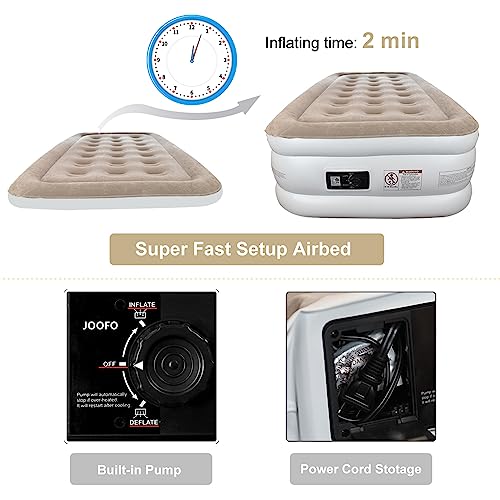 Joofo Twin Air Mattress With Built-In Pump,Double Height 18-Inch Inflatable Bed For Camping,Home And Travel-Twin Xl #TOP1
