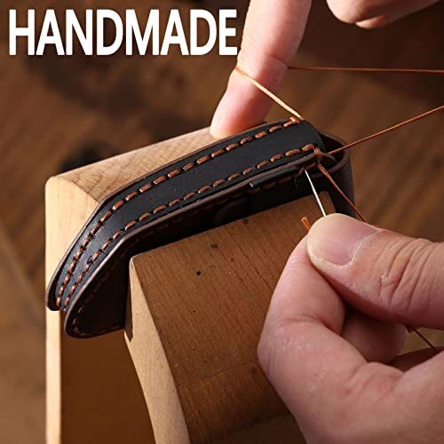 Easyant Leather Car Key Fob Cover Compatible With Jeep Grand Cherokee Dodge Renegade Challenger Chrysler 5 Buttons Brown #TOP6