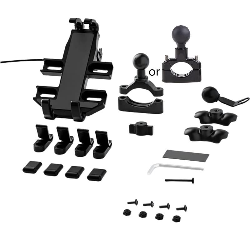 Supporto Telefono Bici Alluminio Argento Antiurto Universale Manubrio