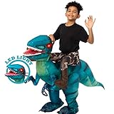 Spooktacular Creations Inflatable Halloween Costume Ride A Raptor Inflatable Costume with LED Light...