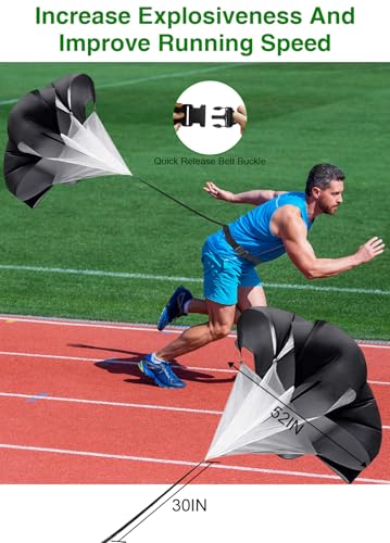 Panykoo Speed Agility Training Equipment Set - 20ft Agility Ladder, 12 Disc Cones, Resistance Parachute, 5 Resistance Bands & Carry Bag | Football Soccer Basketball Fitness Drills for Kids Adults - Thumbnail 4