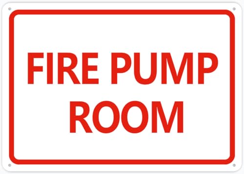 Fire Pump Room Metal Signs 12X8 Inch Rust Free Aluminum,Uv Ink Printing,Durable Outdoor For Home