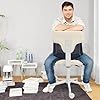 Wufuuoa Sedia da ufficio ergonomica con gambe incrociate, con ruote e ammortizzatori, sedia girevole a 360°, cuscini più larghi e spessi per sedia da meditazione, scrivania in ginocchio regolabile in