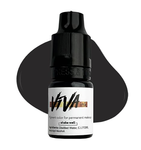 VIVAINK Black Permanent Makeup Eyeliner Pigment Tattoo Ink 0.2 oz - Flawless Results with Our Premium-Quality, Long-Lasting Pigment for Tattooing and Permanent Makeup
