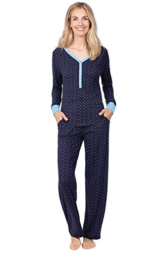 Addison Meadow Cotton Womens Sleepwear - Soft PJs for Women Set, Navy, XL, 16