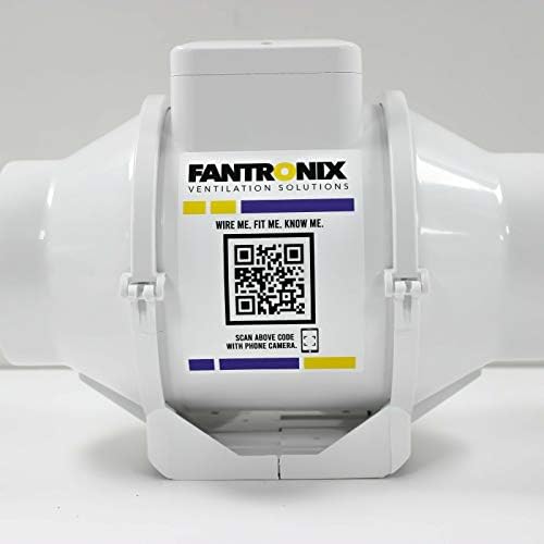 5 inch 125mm Diameter In-Line Bathroom Extractor fan with Run On Timer Loft Mounted Inline Shower Ceiling Powerful Ventilation Damp Control Silent In-line Toilet Ventilator