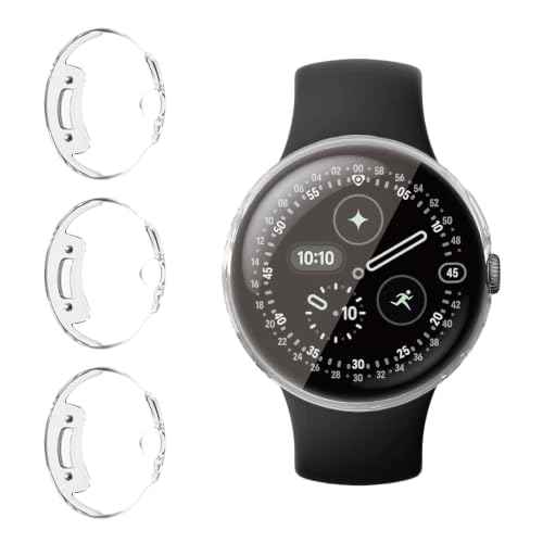 3 Pack Screen Protector Case for Google Pixel Watch 4 41mm Soft TPU Screen Protector, Full Protection-Clear
