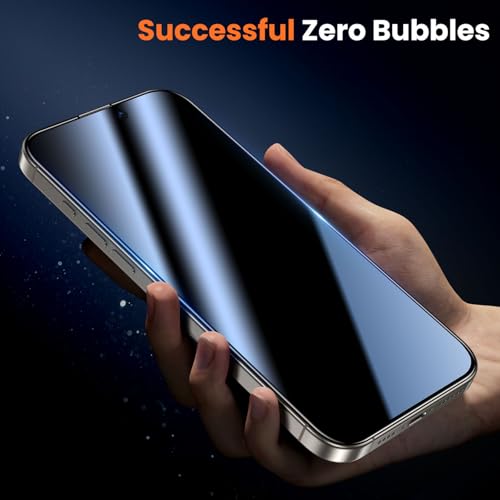 Image of UniqueMe 2 Pack for iPhone 15 Pro Max Privacy Screen Protector - 6.7 inch [Military Grade Shatterproof & 9H+ Hardness] Privacy Screen 15 Pro Max Tempered Glass Full Coverage,Easy to install