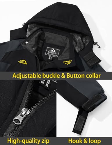 Image of TACVASEN Men's Winter Ski Jacket Waterproof Snow Coats Snowboard Fleece Lining Jacket Warm Parka with Hooded,Standard Length