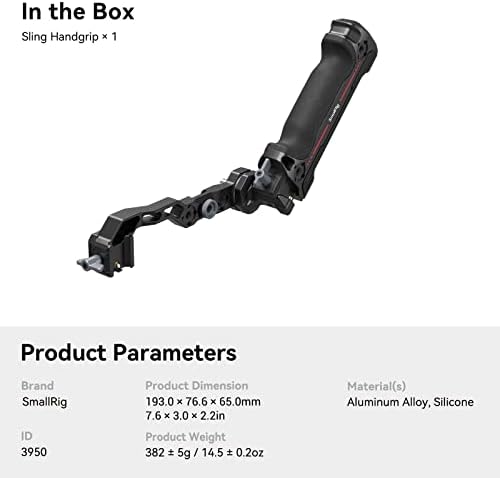 SMALLRIG Regulowany Uchwyt dla DJI RS 2 RSC 2 RS 3 RS 3 Pro, SkłAdany Uchwyt z Otworami Gwintowanymi, Wbudowaną Zimną Stopkę i Szynę Nato, Kompatybilny SMALLRIG 3920-3950