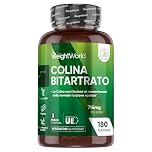 Colina Integratore Vegano, 714mg per Dose, da 180 Capsule (3 Mesi di Fornitura), La Colina Contribuisce al Mantenimento della Normale Funzione Epatica (EFSA), Senza Glutine, Prodotto nel Regno Unito