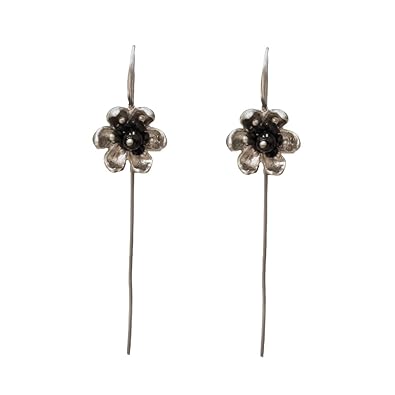 925-92.5 Sterling Silver Italian Finish Flower Design Earrings for Womens & Girls