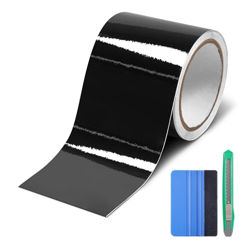 Lypumso Gloss Black Vinyl Wrap for Chrome Delete, 4 Inch x 30ft Automotive Grade Self-Adhesive Tape DIY Car Exterior Door Edge Guard, Window Sill Trim Protection Anti-Scratch