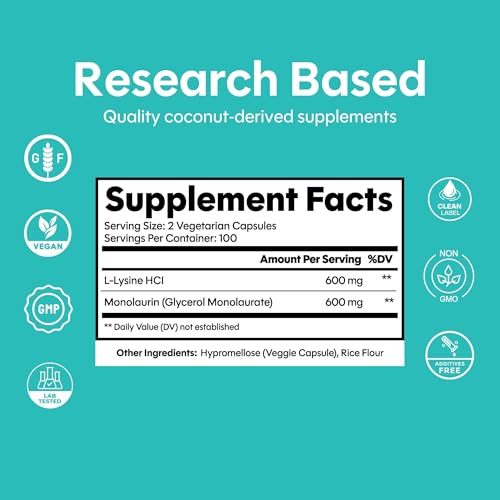 Natural Cure Labs L-Lysine with Monolaurin