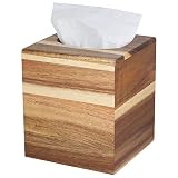 Ritattas Acacia Wood Tissue Box Cover, Tissue Box Holder Square, Decorative Tissue Box Holder for Ba