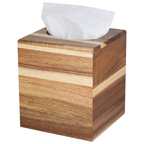 Ritattas Acacia Wood Tissue Box Cover, Tissue Box Holder Square, Decorative Tissue Box Holder For Bathroom, Bedroom,Dinner Table #TOP1