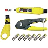 Klein Tools VDV002-818 Coax Cable Tester / Cable Installation Kit, Cable Stripper, Crimper, Coax Explorer 2, and 6 F Compression Connectors