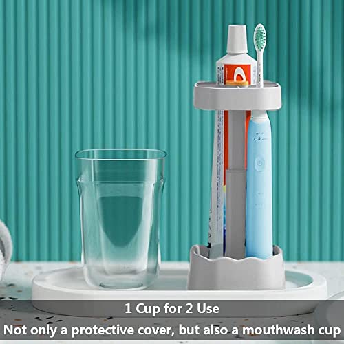 Toothbrush Holder With Cover Or Cup, Height Adjustable, Slotted, Compatible With Electric Toothbrushes And Toothpaste, Keeps Bathroom Countertops Neat And Tidy #TOP5