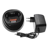 vhbw Ladegerät kompatibel mit Motorola CP140, CP040 Funkgerät-Akkus - Ladestation + Netzteil, 7,6 V, 0,9 A