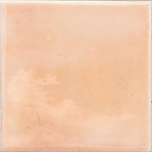 Glossy Pink Ceramic Square Wall and Floor Tile Sample Swatch - 3.94 x 3.94 for Bathroom Kitchen Backsplash Shower Accent Modern Design