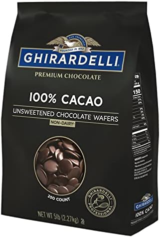 Ghirardelli Chocolate Company 100% Cacao Unsweetened Wafers, 5lb. Bag (Pack of 1)