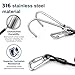 Rigrig Scuba Diving Reef Hook - 316 Stainless Steel Double Reef Cord Hook with Anti-seawater Corrosion & Retractable Lanyard for Dive Safety