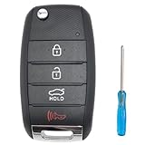 Horande Folding Flip Replacement Key Fob Cover fit for Kia Optima Sorento Sportage Rio Soul Forte Carens Picanto Keyless Entry Key Fob Shell