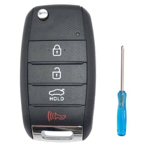 Horande Folding Flip Replacement Key Fob Cover fit for Kia Optima Sorento Sportage Rio Soul Forte Carens Picanto Keyless Entry Key Fob Shell
