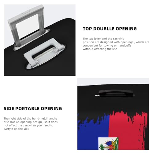 Travel Luggage Cover Vintage Haiti Haitian Flag Fashion Washable Baggage Suitcase Protector Fit For Luggage Medium4