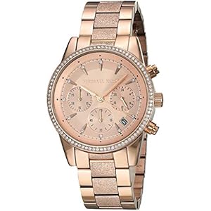 Michael Kors Women’s Ritz Rose Gold Tone Stainless Steel Watch MK6598