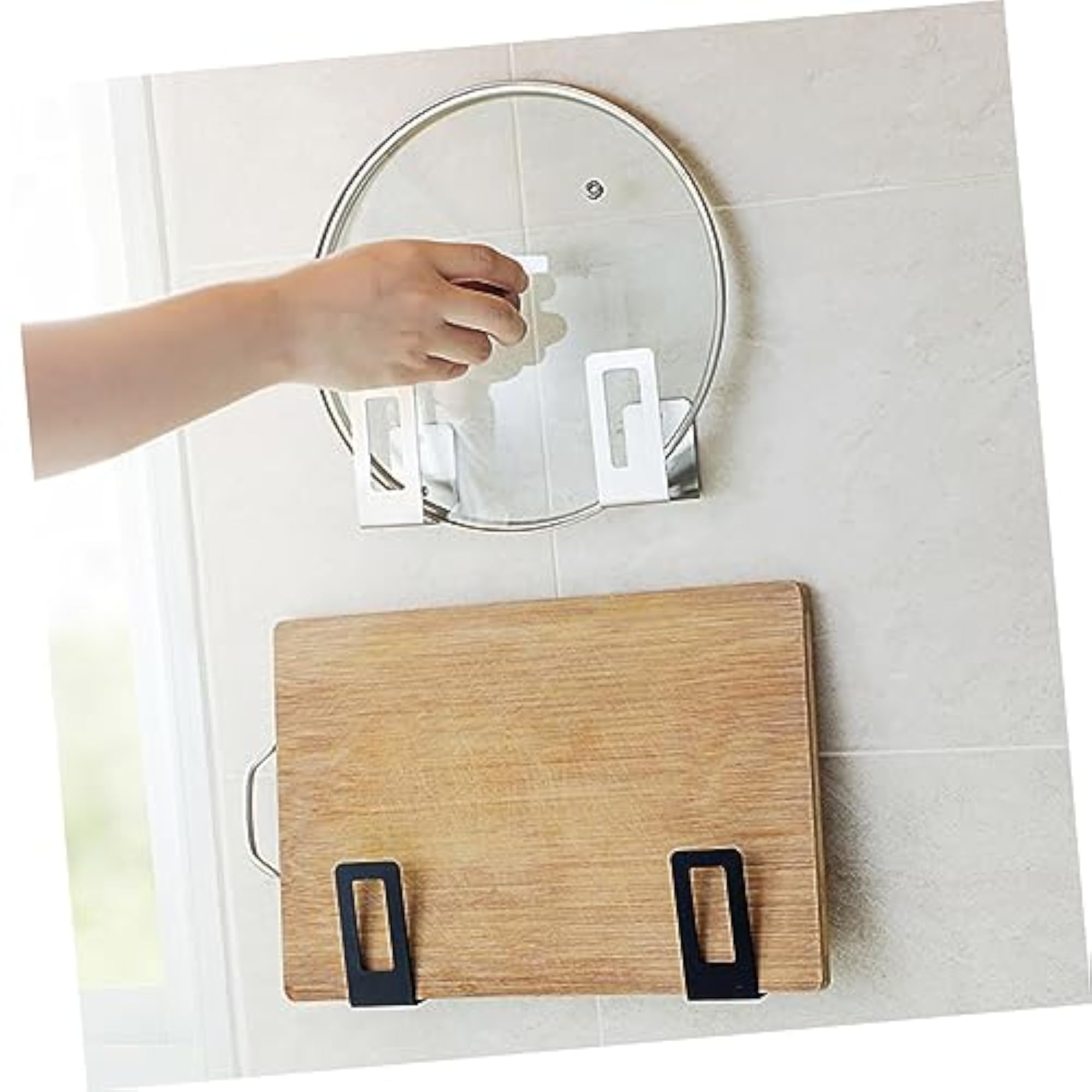 4Pcs Multi Functional Kitchen Pot Lid Holder Rack